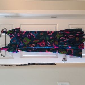 Rare Vintage Andrade Waikiki Floral Maxi Dress with Ruffle Details